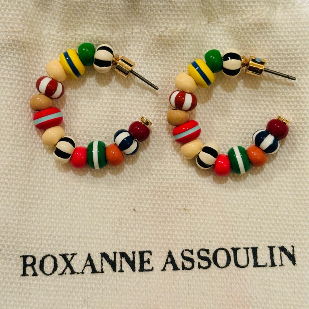 Roxanne Assoulin Beaded Hoop Earrings